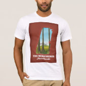 バークシャー・マサチューセッツ州地図 Tシャツ (正面)