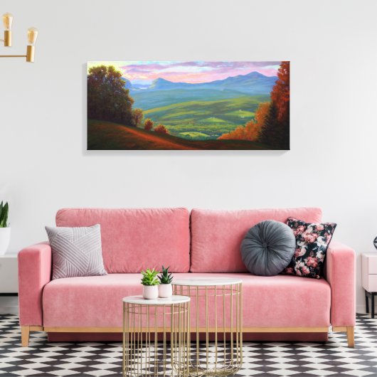 バークマウンテンからのウィロウバイ湖 キャンバスプリント (インサイチュ (リビング))