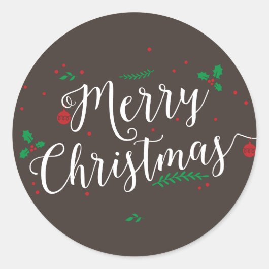 バークメリースでミスタントーのクリスマスホリデーステッカー ラウンドシール (正面)