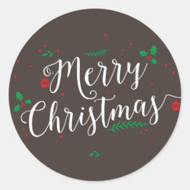 バークメリースでミスタントーのクリスマスホリデーステッカー ラウンドシール