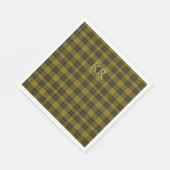 バークレイタータンチェックとイニシャルスコティッシュプレイド スタンダードランチョンナプキン (角)