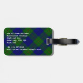 バークレイタータンチェックブルーグリーンプレイド ラゲッジタグ (裏面横)