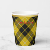バークレイパーソナライズされたタータンチェッククリスマス 紙コップ (裏面)