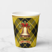 バークレイパーソナライズされたタータンチェッククリスマス 紙コップ (正面)