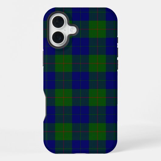 バークレイ タータン ブルー グリーン プリント iPhoneケース (裏面)