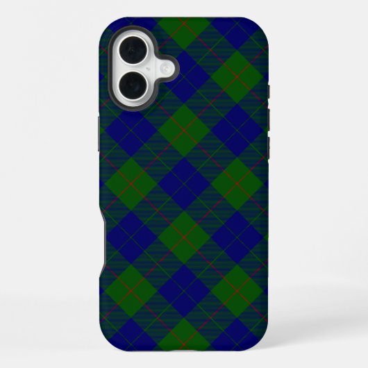 バークレイ タータン ブルー グリーン プリント iPhoneケース (裏面)