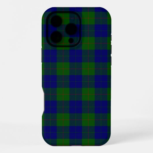 バークレイ タータン ブルー グリーン プリント iPhoneケース (裏面)