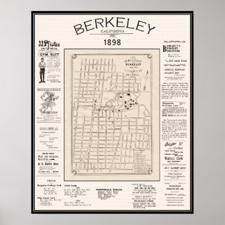 バークレーの地図1898 ポスター