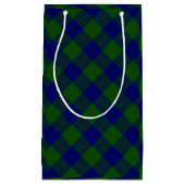 バークレー族タータンチェックブルーグリーンプレイド スモールペーパーバッグ (正面)