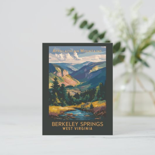 バークレー春イラストレーショントラベルアートヴィンテージ ポストカード (スタンド正面)