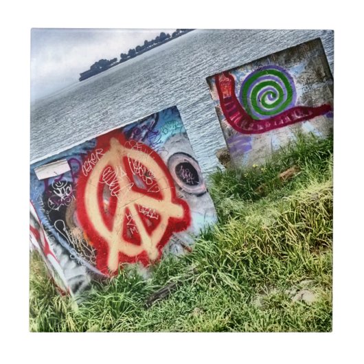 バークレー素晴らしク・カリフォルニアのグラフィティ・アート タイル (正面)