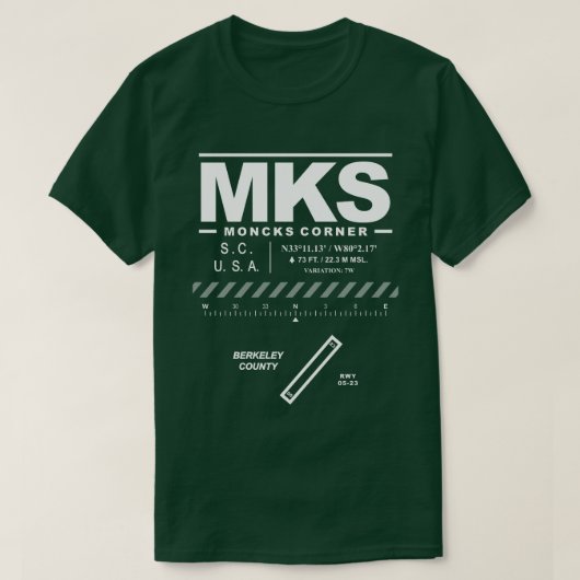 バークレー郡空港MKS Tシャツ (デザイン正面)
