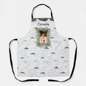 バーク素朴ウッドハートファミリーフォトユーカリ エプロン (正面)