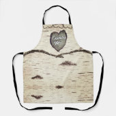 バーク素朴ウッド彫りハート《植物》アスペンツリー エプロン (正面)