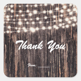 バーク素朴ウッド&ストリングライト秋の恩恵 スクエアシール