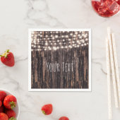 バーク素朴ウッド&ストリングライト秋パーティー スタンダードカクテルナプキン (インサイチュ)