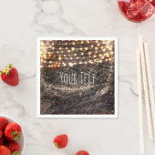 バーク素朴ウッド&スパークルライト秋パーティー スタンダードカクテルナプキン (インサイチュ)