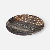 バーク素朴ウッド&スパークルライト秋パーティー ペーパープレート (アングル)
