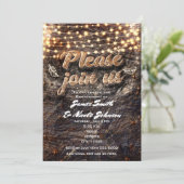 バーク素朴ウッド&スパークルライト秋招待状 招待状 (スタンド正面)