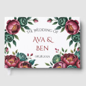 バーグエレガントンディとエメラルドの牡丹結婚の ゲストブック (正面)