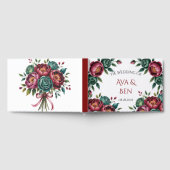 バーグエレガントンディとエメラルドの牡丹結婚の ゲストブック (全面)