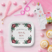 バーグエレガントンディとエメラルドの牡丹結婚の ペーパープレート (パーティー)