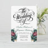 バーグエレガントンディとエメラルドの牡丹結婚の 招待状 (スタンド正面)
