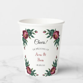 バーグエレガントンディとエメラルドの牡丹結婚の 紙コップ