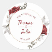 バーグエレガントンディとシルバーのフローラ結婚ズ ラウンドシール (正面)