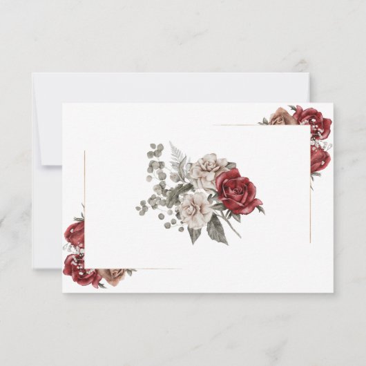 バーグエレガントンディとシルバーのフローラ結婚ズ 出欠カード (裏面)