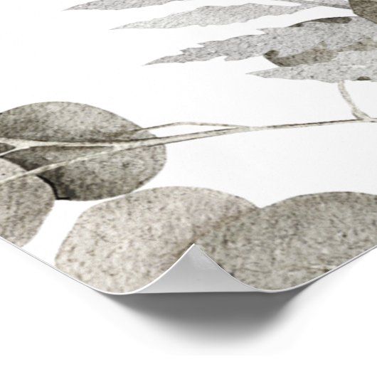 バーグエレガントンディとベージュ結婚の歓迎サイン ポスター (角)