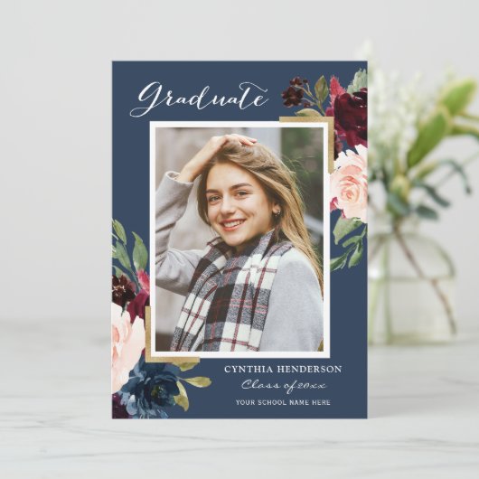 バーグエレガントンディと海軍の卒業写真の卒業 案内状 (スタンド正面)