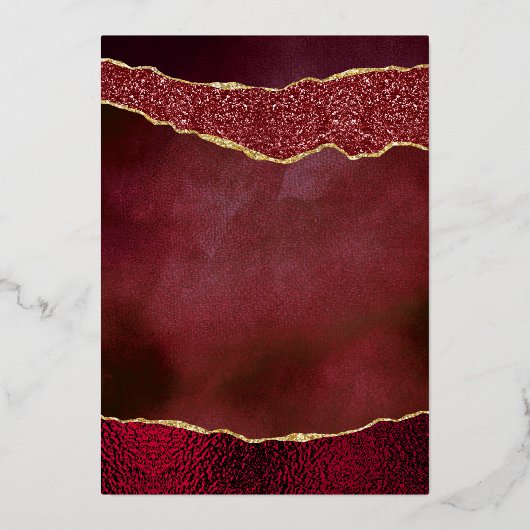 バーグエレガントンディと金ゴールドア結婚ガテのリハーサル 箔招待状 (裏面)