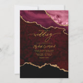 バーグエレガントンディと金ゴールドア結婚ガートのQRコード 招待状 (正面)