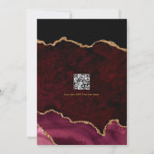 バーグエレガントンディと金ゴールドア結婚ガートのQRコード 招待状 (裏面)