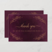 バーグエレガントンディと金ゴールド結婚のサンキューカード 招待状 (正面/裏面)