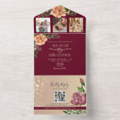 バーグエレガントンディフローラバラ結婚金ゴールド オールインワン招待状 (内側)