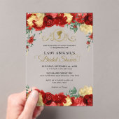 バーグエレガントンディフローラビクトリアンブライダルシャワー アクリル招待状 (インサイチュ (ポータブル))