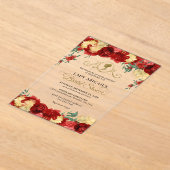 バーグエレガントンディフローラビクトリアンブライダルシャワー アクリル招待状 (レイダウン)