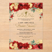バーグエレガントンディフローラビクトリアンブライダルシャワー アクリル招待状 (正面)