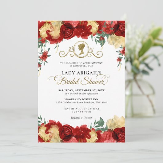 バーグエレガントンディフローラビクトリアンブライダルシャワー 招待状 (スタンド正面)