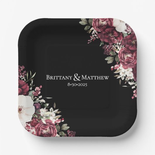 バーグエレガントンディフローラブ結婚ラック ペーパープレート (正面)