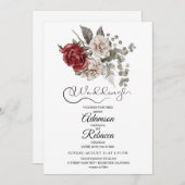 バーグエレガントンディフローラ素朴結婚式招待状 案内状 (正面/裏面)