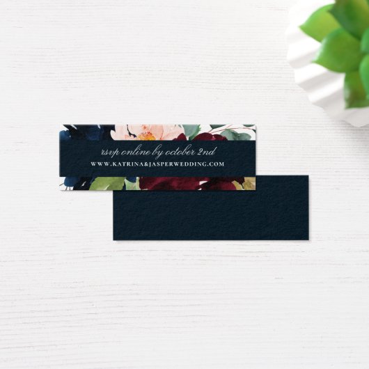 バーグエレガントンディ海軍フローラの結婚ウェブサイトRSVP (デスク)