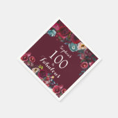 バーグエレガントンディ海軍フローラ100th誕生日パーティー スタンダードカクテルナプキン (角)
