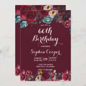 バーグエレガントンディ海軍フローラ60th誕生日パーティー 招待状 (正面/裏面)