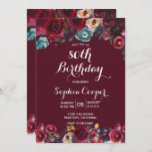 バーグエレガントンディ海軍フローラ80th誕生日パーティー 招待状 (正面/裏面)