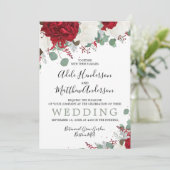 バーグエレガントンディ緑のフローラ結婚ズ 招待状 (スタンド正面)