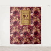 バーグエレガントンディ赤面金ゴールド30th誕生日の背景 タペストリー (正面)