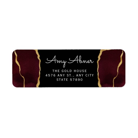 バーグエレガントンディ金ゴールドア結婚ガート差出人住所 ラベル (正面)